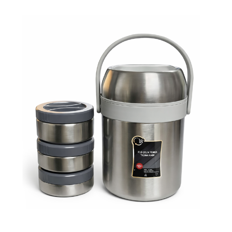 3'lü Yemek Taşıma Kabı MTR- S050   500 ML